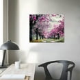 thumbnail image 4 of Creowell Cherry Blossom Tree Wall Art Pink Flowers Painting Cherry Blossom Pictures Pink Tree Wall Art Black and White Canvas Prints Tree Canvas Art Cherry Blossom Wall Decor for Bedroom 16x12in, 4 of 6