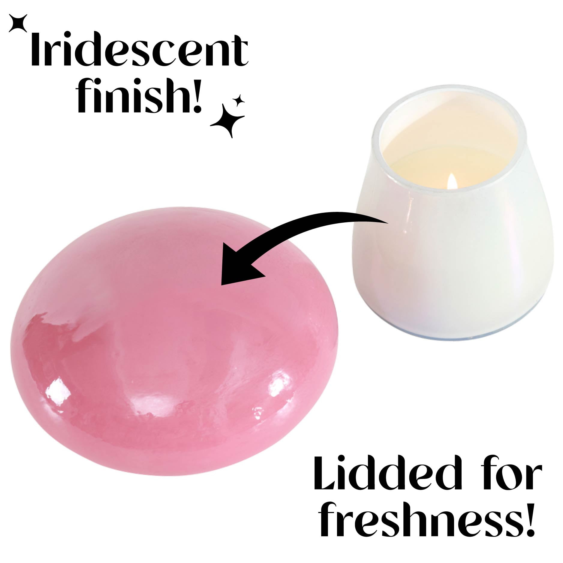 Urban Shop 6.7" x 5.9" Iridescent Pink Mushroom Candle