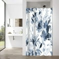 thumbnail image 3 of Small Stall 36"x72" Aqua Blue Botanical Floral Shower Curtain Set with Hooks Watercolor Ink Print Art Bathroom Curtain Modern Abstract Waterproof Bath Curtain Washable for Bathroom Decor, 3 of 6