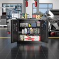 thumbnail image 2 of Steel Storage Cabinet with Doors,Metal Garage Storage Cabinet with Pegboard and 2 Adjustable Shelves for Garage Home Office, Required Assembly,Black, 2 of 9