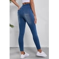 thumbnail image 2 of Navy Blue Women's Skinny Jeggings with Pockets - Flexible Fit and Comfortable Design, 2 of 12