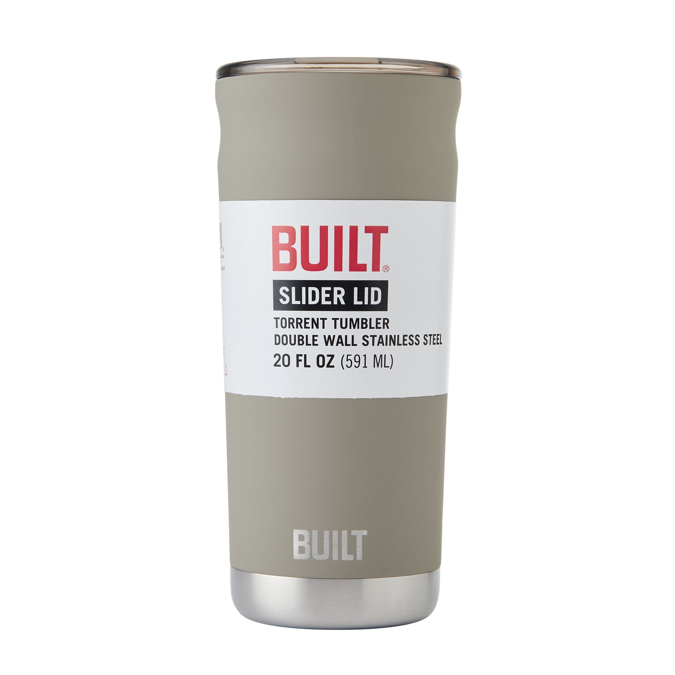 BUILT Torrent 20 oz Stainless Steel Double Wall Insulated Tumbler, Pebble
