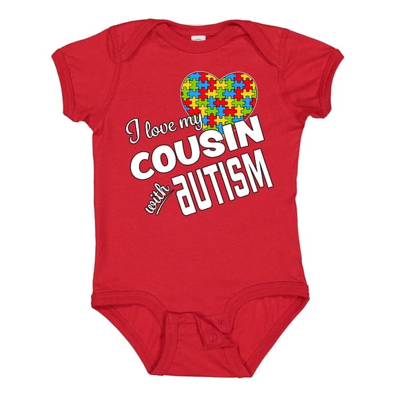 Inktastic I Love My Cousin with Autism Boys or Girls Baby Bodysuit