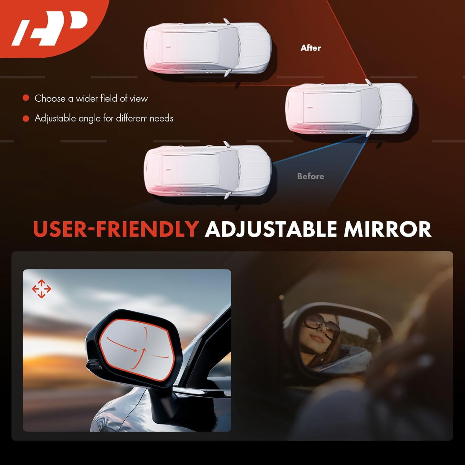 A-Premium Driver Side Manual Door Mirror - Compatible with Nissan Sentra 2007-2012 - Non-Heated Manual Folding Black Outside Rear View Mirror - Replace# 96302ET00E