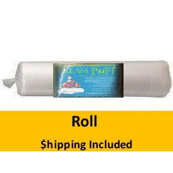 PUFFQR Dream Puff Poly Batting (Roll, Queen 93 in x 25 yds) shipping included *