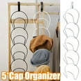 thumbnail image 1 of Cheers.US 5Pcs Hat Racks Hangers Baseball Cap Holders Organizers Closet Hanging Display Storage Rack for Scarves Handbags Towels Clothes Ties Over Door Wall Mounted with Hanging Hooks, 1 of 7