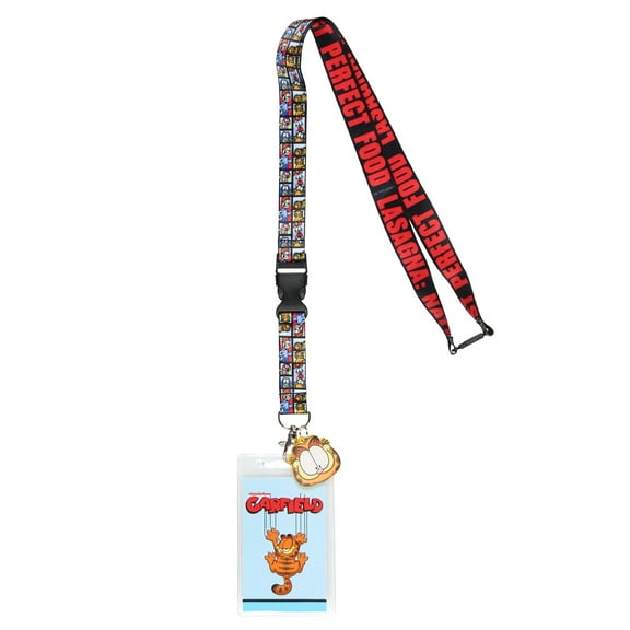 Garfield Comics Garfield and Friends ID Lanyard Badge Holder Garfield Character Card and Garfield Rubber Charm Pendant