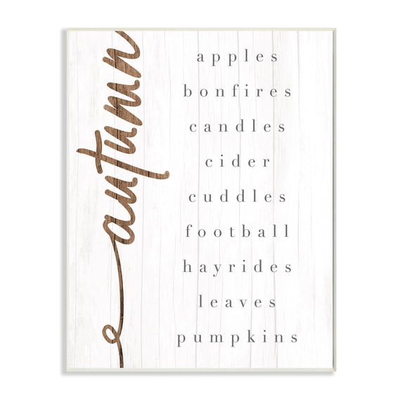 Stupell Industries Autumn Harvest Season Checklist Country Charm Wall Plaque, 10 x 15, Design by Daphne Polselli