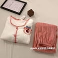 thumbnail image 2 of Pijamas de punto de estilo coreano para mujer, terciopelo coral grueso, ropa sencilla para el hogar de otoño e invierno, se puede usar al aire libre, 2 of 2