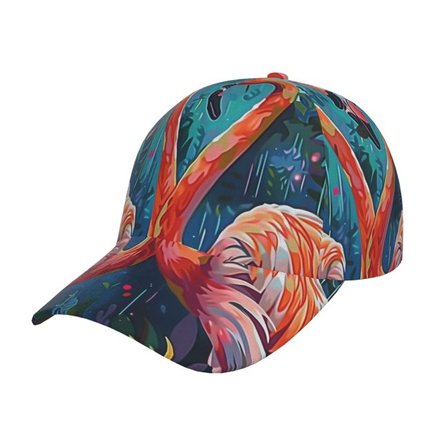 Fotbe Romantic Flamingo Pair Gorro Clásico de Béisbol, Gorra Ajustable con Broche Snapback, Gorro de Exterior de Algodón Suave