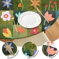 thumbnail image 4 of Pioneer Flower Floral Print Pattern Round Fitted Tablecloth with Elastic Edge,Dining Table Cover Waterproof,Outdoor Round Tablecloth for Camping,Dining,Indoor and Outdoor, 4 of 7
