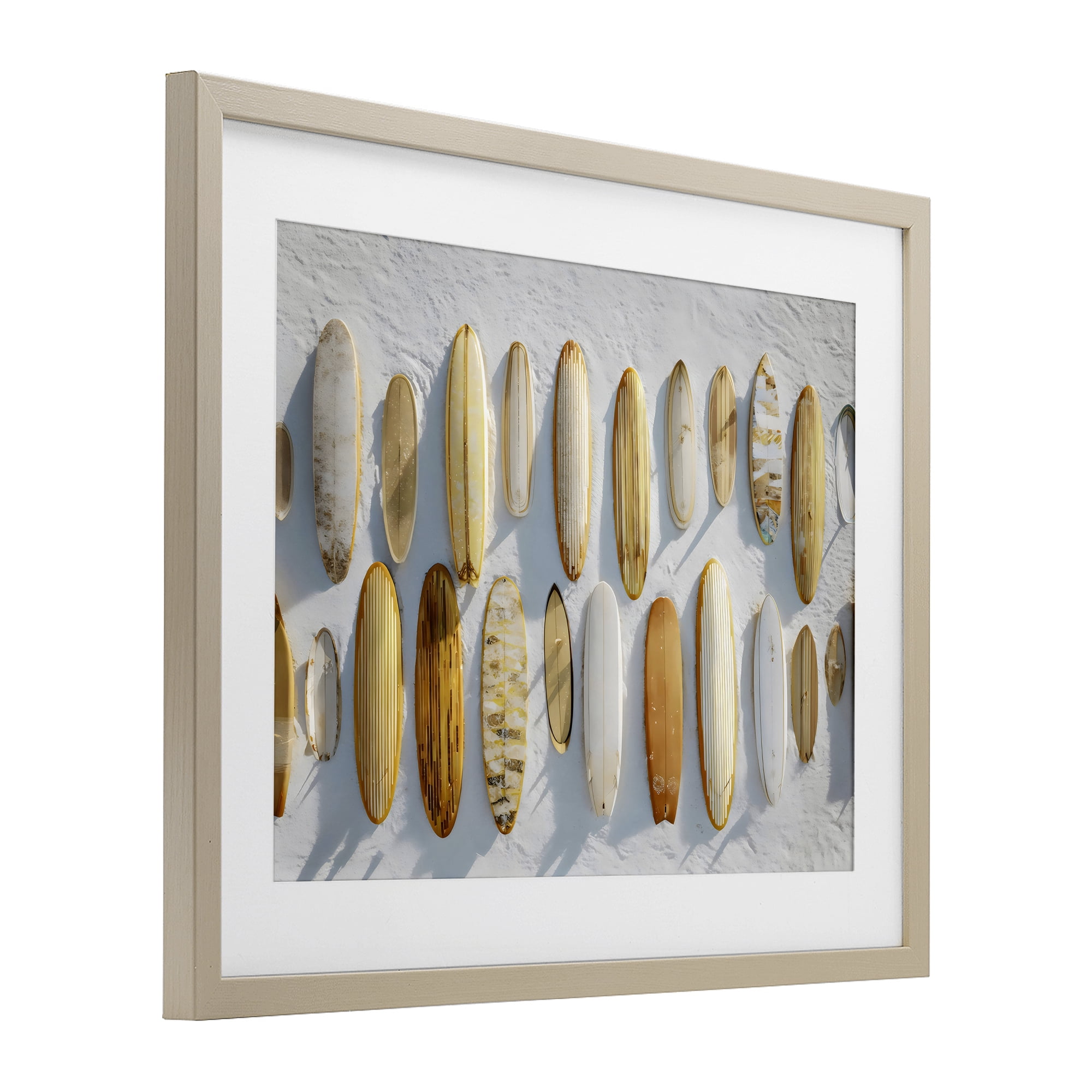 Stupell Industries Vintage Surfboard Collection Birch Framed Print Under Glass, design by Franklyn Gregory