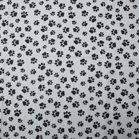 Poly-Cotton Animal Paw Prints Fabric 58 Wide by 180 (5-Yards) for Arts Crafts & Sewing
