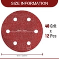 thumbnail image 3 of Awutzut 9 Inch 6 Hole Sanding Discs 40 Grit Hook and Loop for Drywall Sander 12PCS, 3 of 7