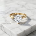 thumbnail image 5 of Rosec Jewels Lab Grown Diamond Solitaire Engagement Ring 3 Carat - IGI Certified - Princess Cut Diamond Ring - E-VS1 Grade, 18K Yellow Gold, US 7.00, 5 of 8