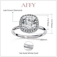 thumbnail image 2 of IGI Certified Lab Grown Diamond Halo Solitaire Engagement Rings for Women, Center 7mm Cushion Cut Anniversary Wedding Rings In 14K Solid White Gold F-G, VS-SI Quality (1.90 Cttw) Ring Size-4, 2 of 7