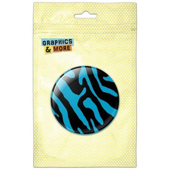 Zebra Print Black Blue Refrigerator Button Magnet