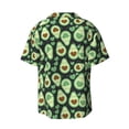 thumbnail image 6 of Lsque Avocado Heart print Men's Cuban Collar Short Sleeve Shirt Summer Beachwear Casual Button Down Fashionable Vacation Leisure Shirt-Medium, 6 of 7