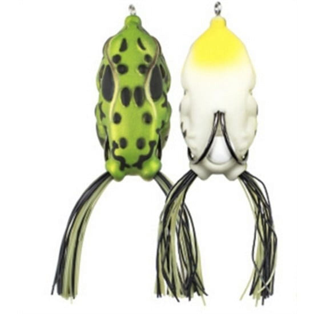 (2 pack) Lunkerhunt Compact Frog-Topwater-Green Tea,2.25in,1/2oz,Soft Baits,Fishing Lures