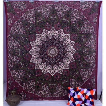 Dorm Bedding Decor Meigar Indian Hippie Mandala Tapestry Wall hanging hippy throw Dorm Decor Psychedelic Tapestry Bohemian Bedspread Bed Cover Bedding Picnic Blanket Beach Sheet ()