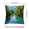 thumbnail image 4 of BANET  Blue Natural Jungle Throw Pillow Covers,River Decorative Pillow Covers Digital Printing Blended Fabric for Couch Sofa Bed Invisible Zipper  12x12in, 4 of 7