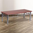 thumbnail image 3 of Mahogany Laminate Coffee Table with Silver Steel Frame, 3 of 4