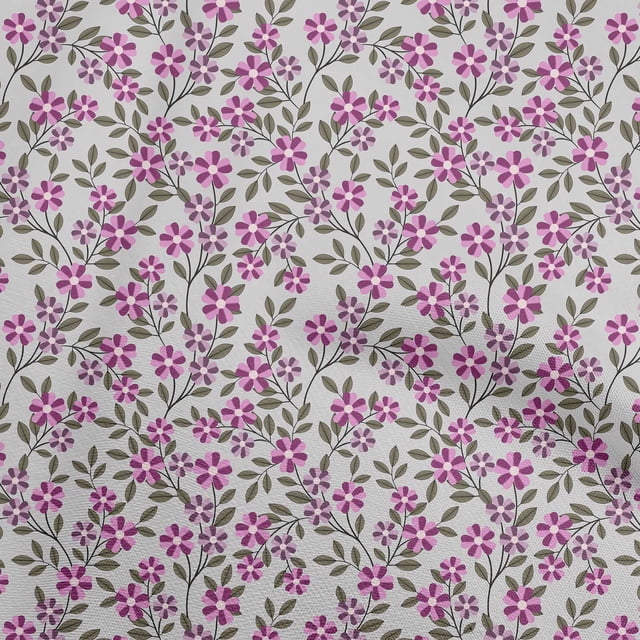 oneOone Rayon Pink Fabric Floral Craft Projects Decor Fabric Printed By The Yard 56 Inch Wide
