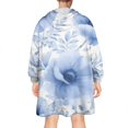 thumbnail image 2 of Wearable Oversized Blanket,Pioneer Flower Floral Print Pattern Wearable Blanket Hoodie for Adults,Cozy Hooded Blankets with Super Pockets,Super Warm Fuzzy Pullover for Women & Men, 2 of 6