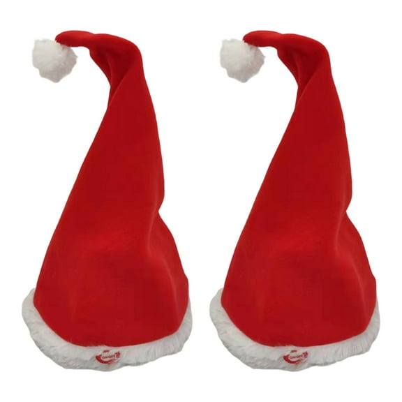 2PCS Festival Motion Activated Christmas Hat Musical Entertainment Accessories Automatic Swing Design for Party Decorations