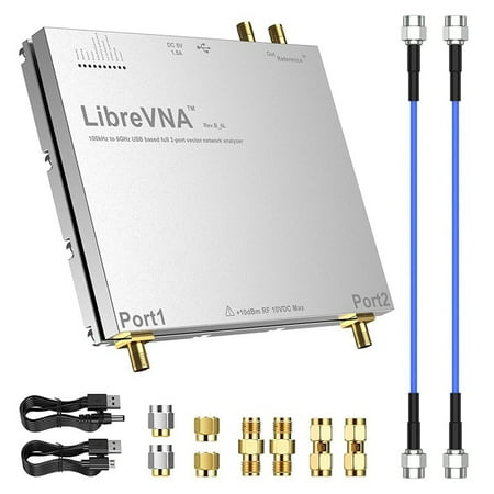 

LibreVNA 2.0 100KHz-6GHz Network Analyzer USB Based Full 2-Port with External Reference Input/Output 6-Layer PCB Measure