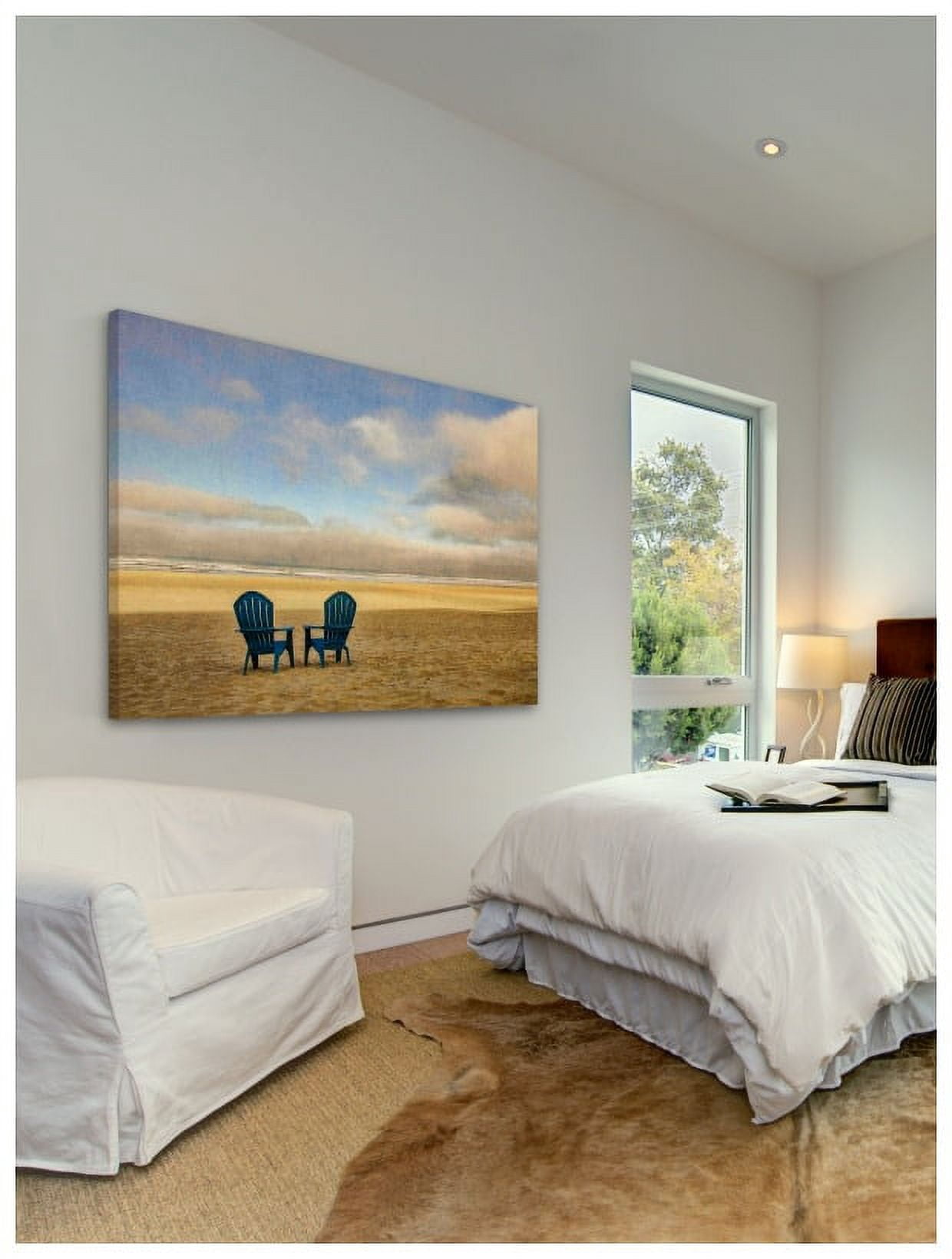 Marmont Hill "Two Chairs on the Sand 2" Painting Print on Canvas