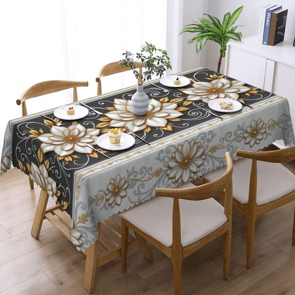 Elegant White And Gold Floral