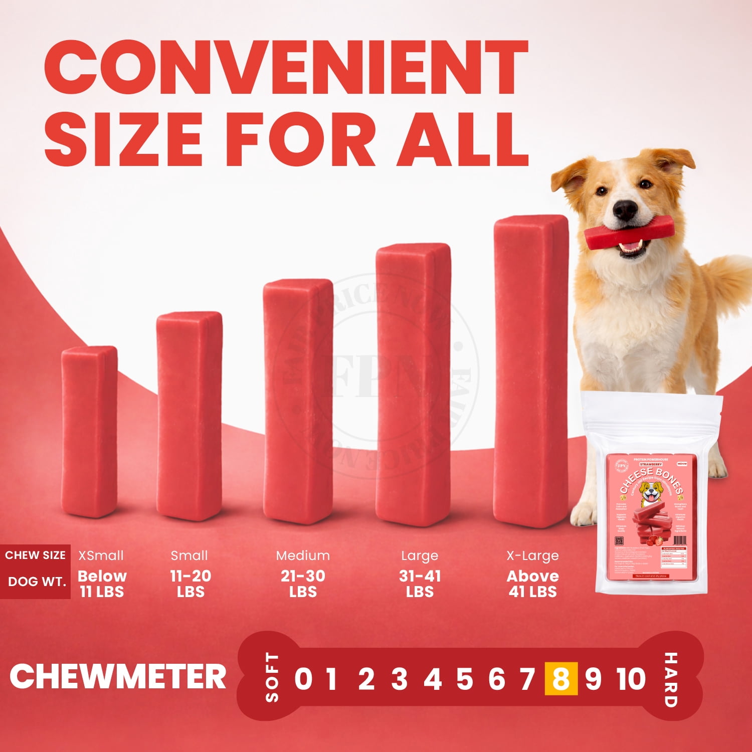 FPN Cheese Dog Chew Strawberry Himalayan Yak – Long Lasting Natural Dog Chews for Aggressive Chewers – High Protein Cow Milk Alternative Dental Chew – Low Lactose Healthy Dog Treat (Small)