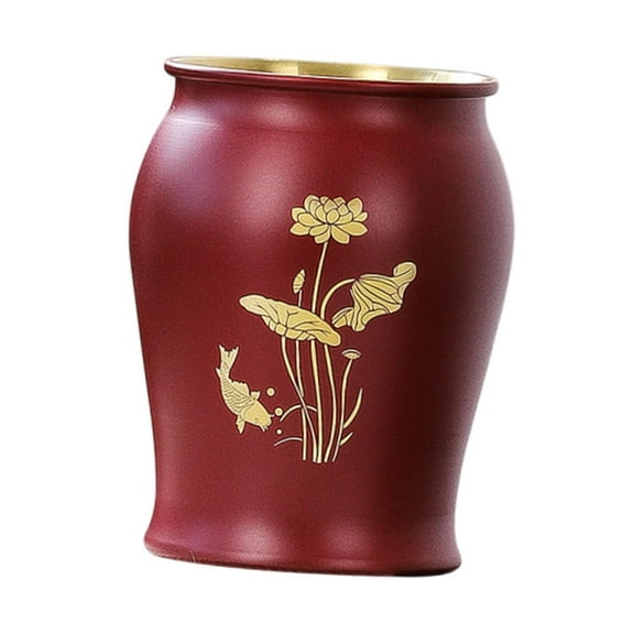 yotijay Metal Pen Holder Crafts Tea Accessories Brush Holder for Office Desk Kitchen Red