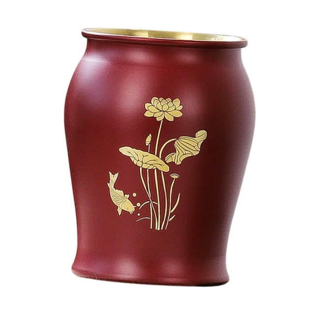 Portalápices de metal Portacepillos Elegante Oficina Hogar Tradicional Multifuncional Rojo