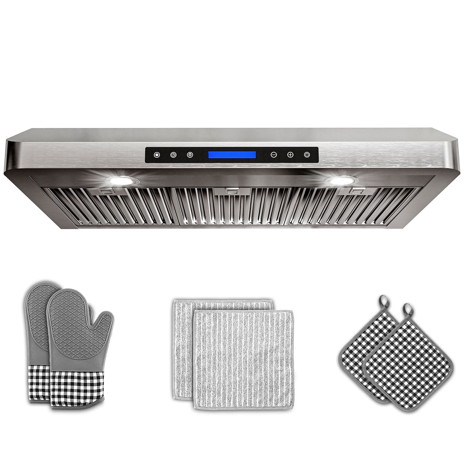 GIMSOL 36" Under Cabinet Range Hood, 400 CFM, 4-Speed Touch Control, Stainless Steel, Ducted