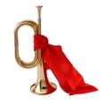 thumbnail image 2 of Bunblic Blowing Bugle Cavalry Trumpet with Mouthpiece Classic Bugle Trumpet Scouting Trumpet for Stage Performance Students Orchestra 2Pcs, 2 of 8