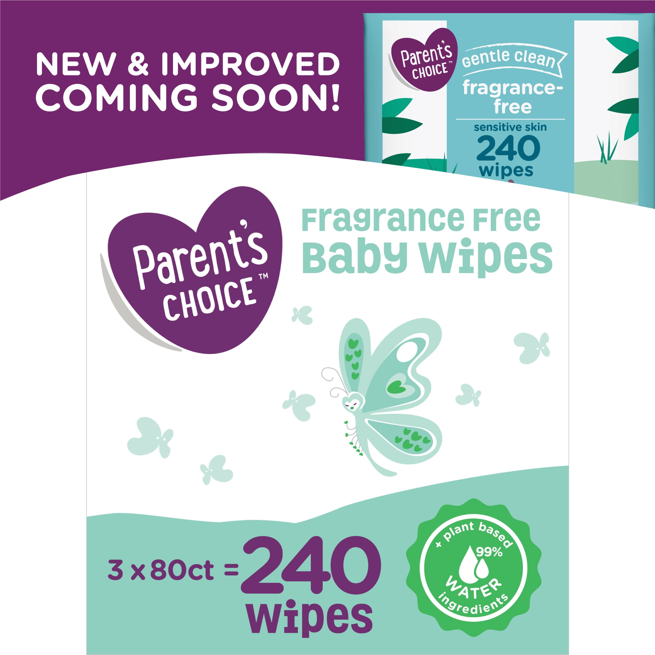 Parent's Choice Fragrance Free Baby Wipes (240 Count)