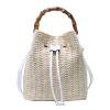 thumbnail image 1 of Bandolera de paja de playa Bambú Cubo de mano Bolsos de mano para mujer (Blanco) Tmvgtek Oficina Multiescena Multifunción, 1 of 9