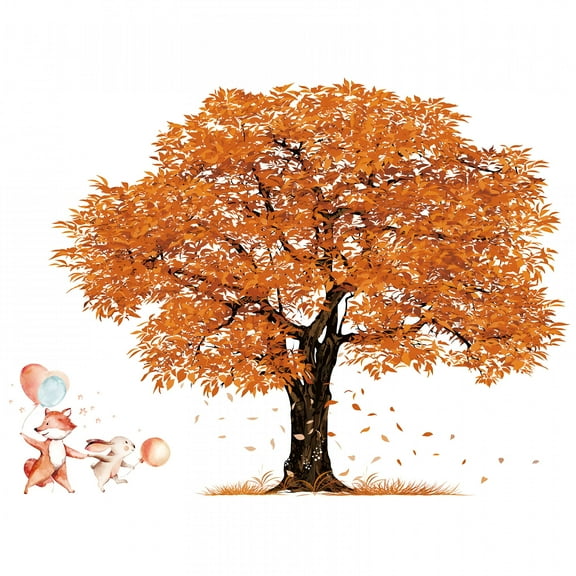 LAMIRO Wall Stickers Leaf Wall Stickers Fall Leaf Stickers Fall Tree Decals Autumn Leaf Decors Window Sticker Wall Decals for Kids Bedroom Living Room Nursery Rooms