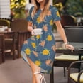 thumbnail image 3 of Lsque Cute Turtle Print Women's Casual Dress T-Shirt Summer Short Sleeve Scoop Neck Swing Dresses, 3 of 6