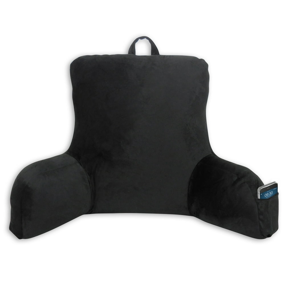 Bed Rest Lounger Pillow -Faux Mink Fabric with Polyester Filling, Solid