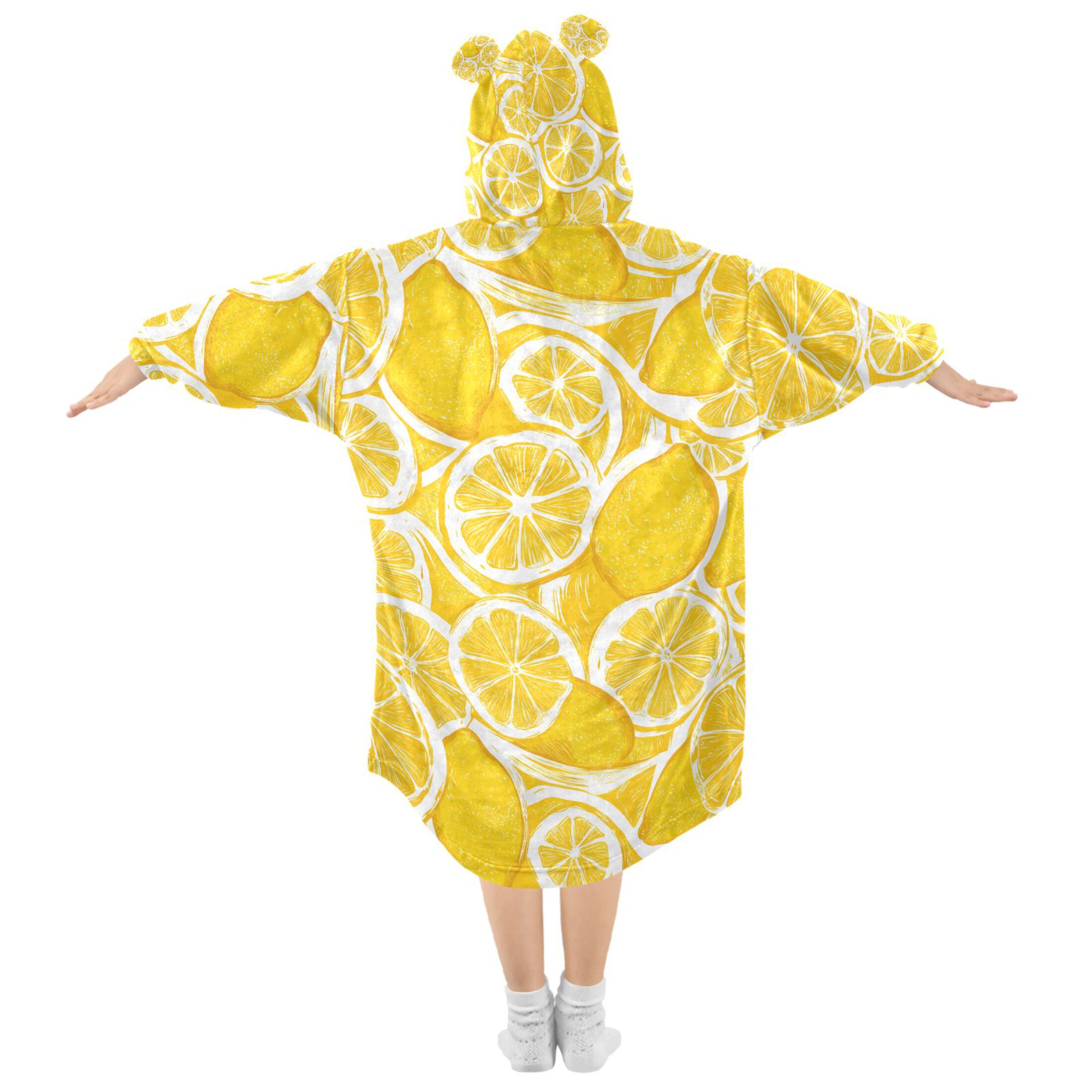 joogoo Wearable Blanket Hoodie for Lemon Fruits Oversized Sherpa Hooded 3-14 YR M