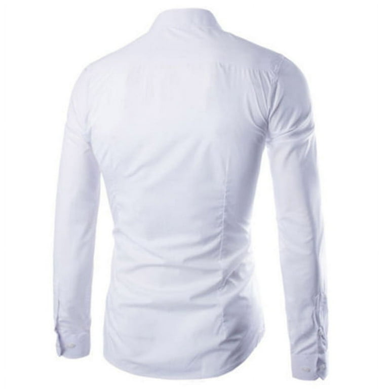 walmart long sleeve dress shirts Basic Shirts Men's Regular Fit Long Sleeve Button Down Dress Shirt, Size: 17-17, Blue