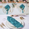 thumbnail image 3 of Teal Green Ocean Waves Cloth Napkins, Summer Sea Pool Washable and Reusable Dinner Napkins Set of 2, Table Napkin for Kitchen Party Birthday Wedding Hotel Housewarming 20"x20", 3 of 9