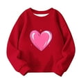 thumbnail image 4 of Valentine Sweatshirts for Girls Cute Print Hoodies Kids Long Sleeve Fall Spring Pullover Tops Business Tee Shirts Red 12-13Y, 4 of 5