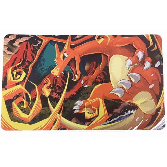 Pokemon Themed Playmat - Charizard - Fire Blast - Card Game Mat - Large (23.5 inches x 14 inches)