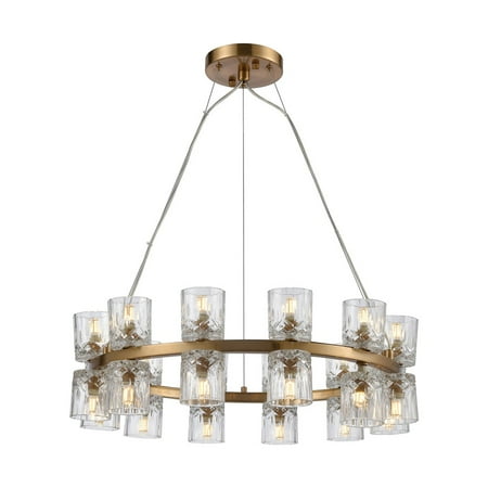 

7.50” Clear and Satin Brass Double Vision 24-Light Chandelier