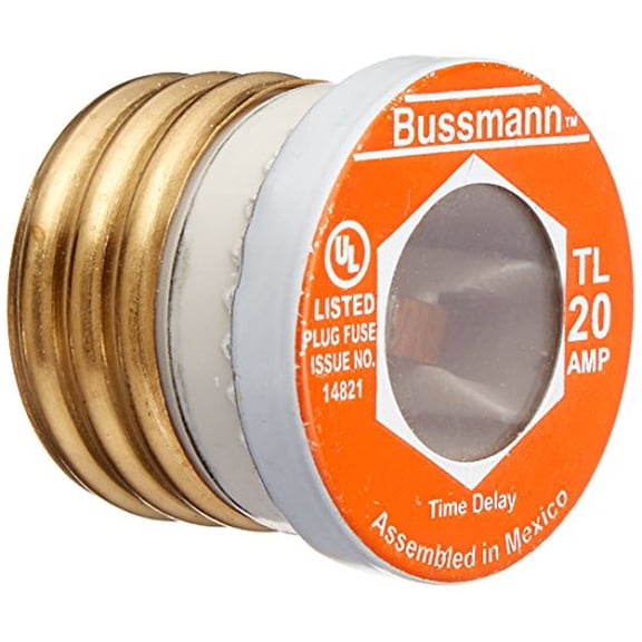 Bussmann 20 amps Time Delay Plug Fuse 3 pk BP/TL-20