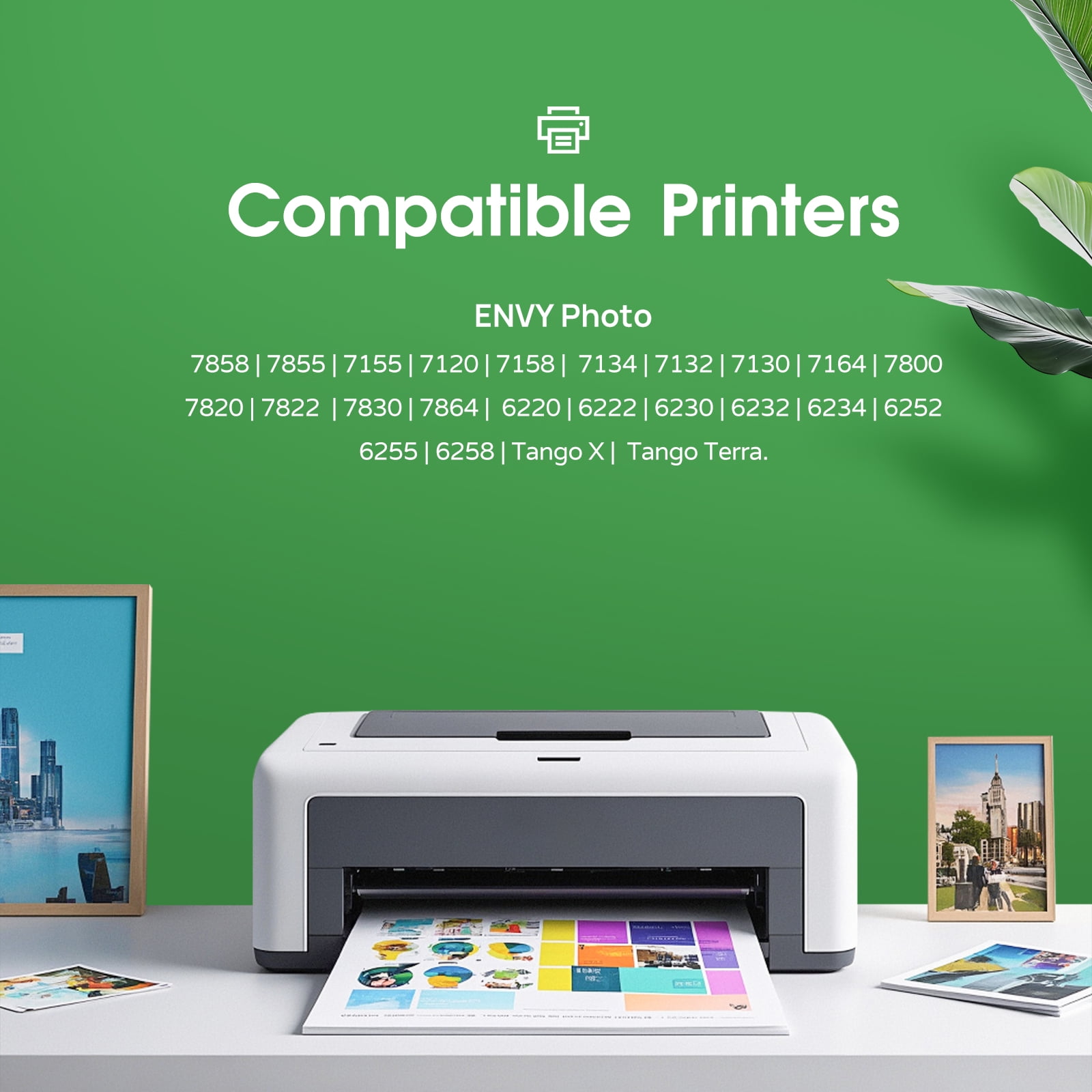 64XL Ink Cartridges Black/Color Combo Pack Compatible for 64 Ink Cartridge for Envy Photo 7855 7858 7155 7120 Printer (1 Black, 1 Color)